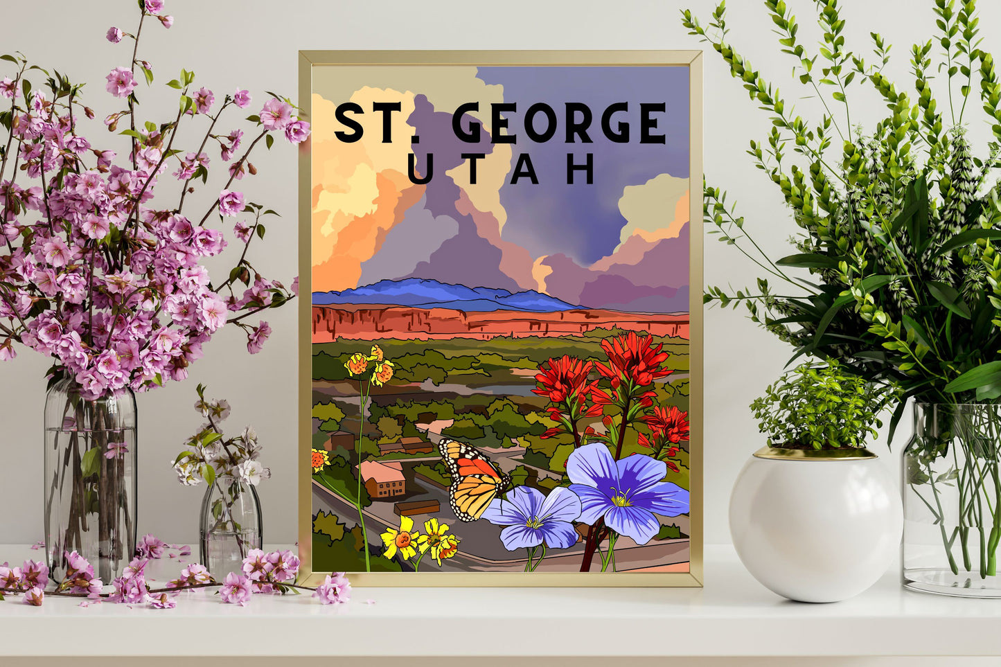 St. George, Utah | Travel Poster Art Print - Wild Life Design Co.