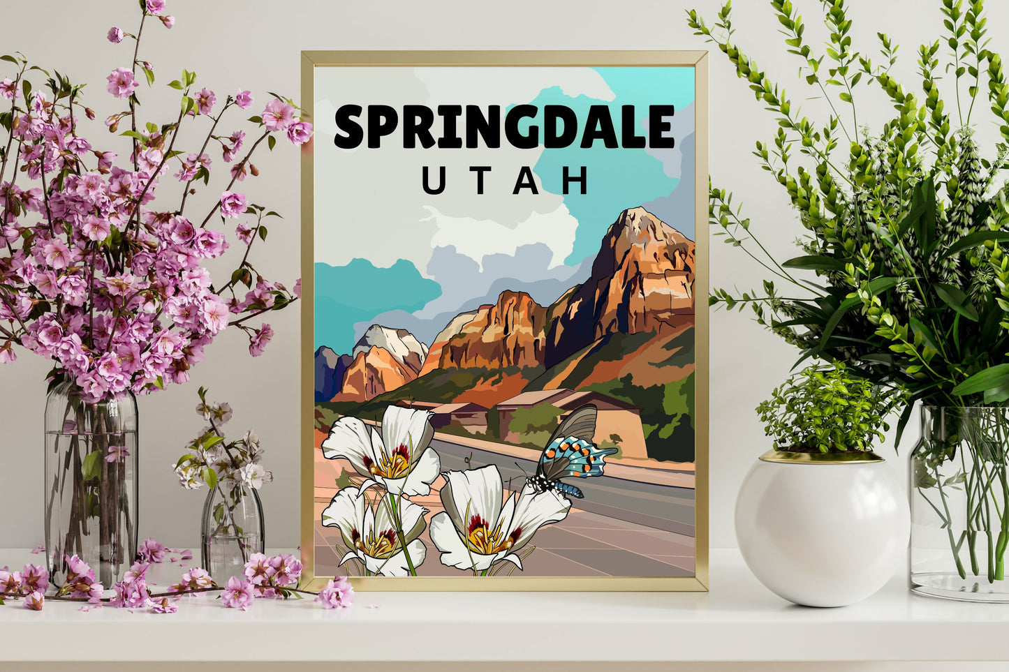 Springdale, Utah Poster Art | Zion National Park