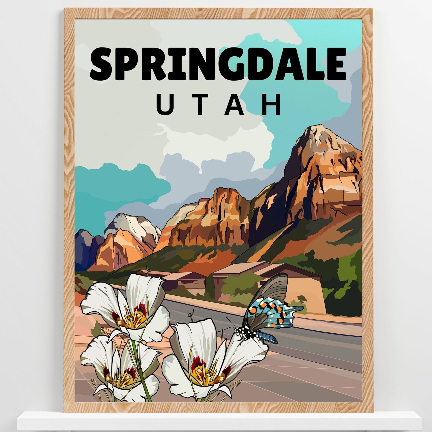 Springdale, Utah Poster Art | Zion National Park