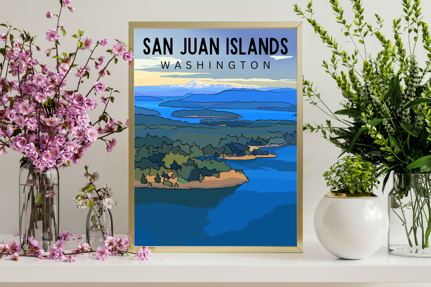 San Juan Islands, Washington | Travel Poster Art Print - Wild Life Design Co.