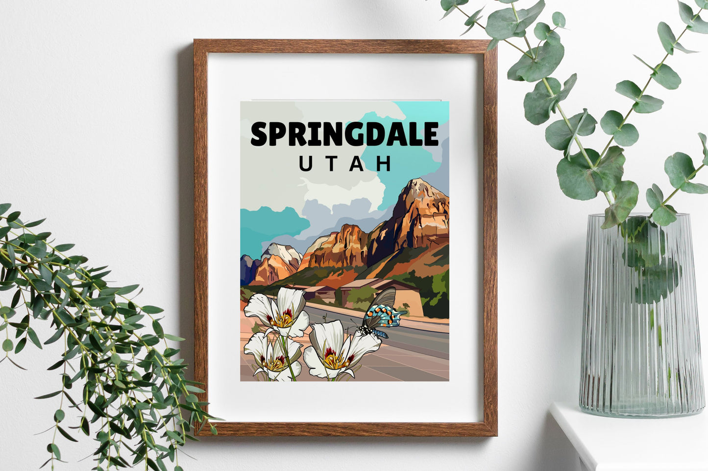 Springdale, Utah | Travel Poster Art Print - Wild Life Design Co.