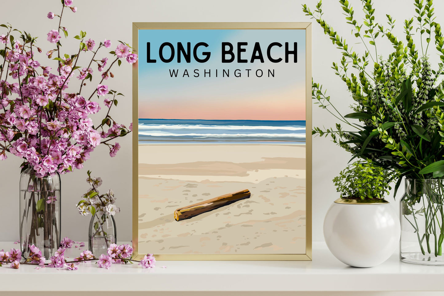 Long Beach, Washington | Travel Poster Art Print - Wild Life Design Co.