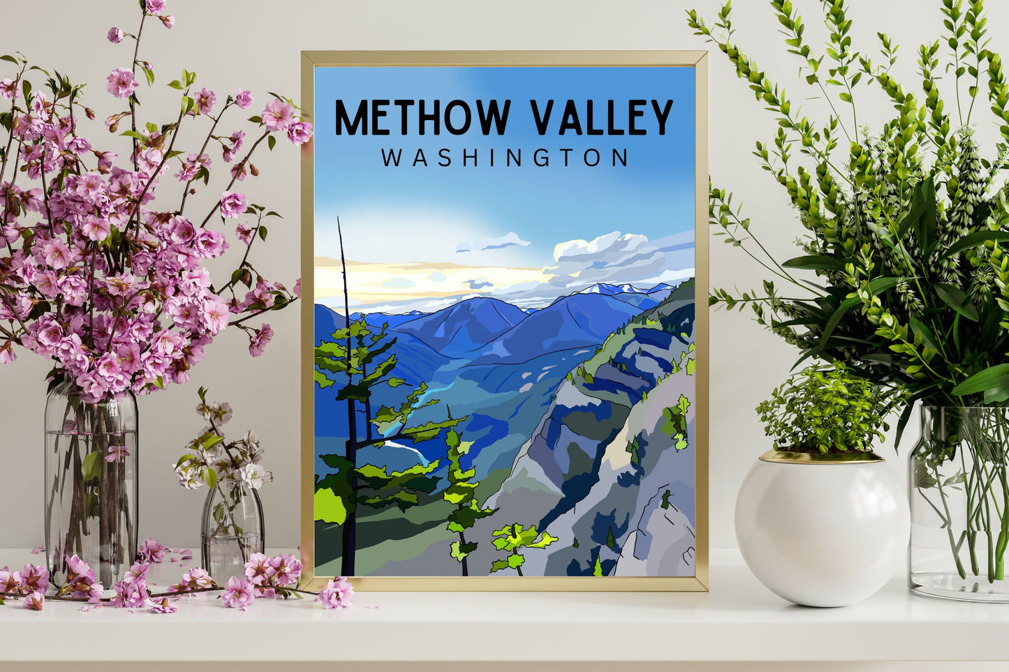 Methow Valley, Washington | Travel Poster Art Print - Wild Life Design Co.