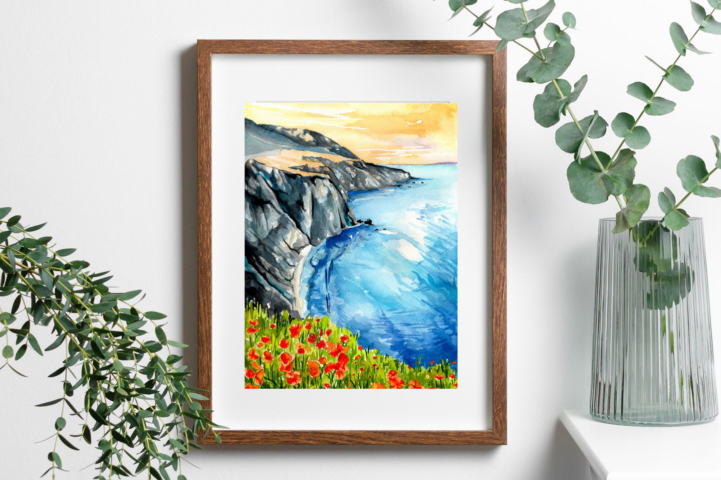 Cliffside Wildflowers | Archival Watercolor Art Print - Emma H. Baldwin