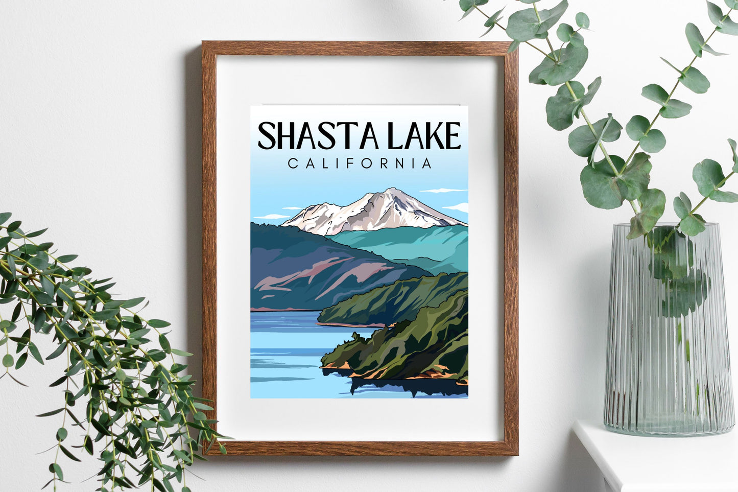 Shasta Lake Poster Art | California
