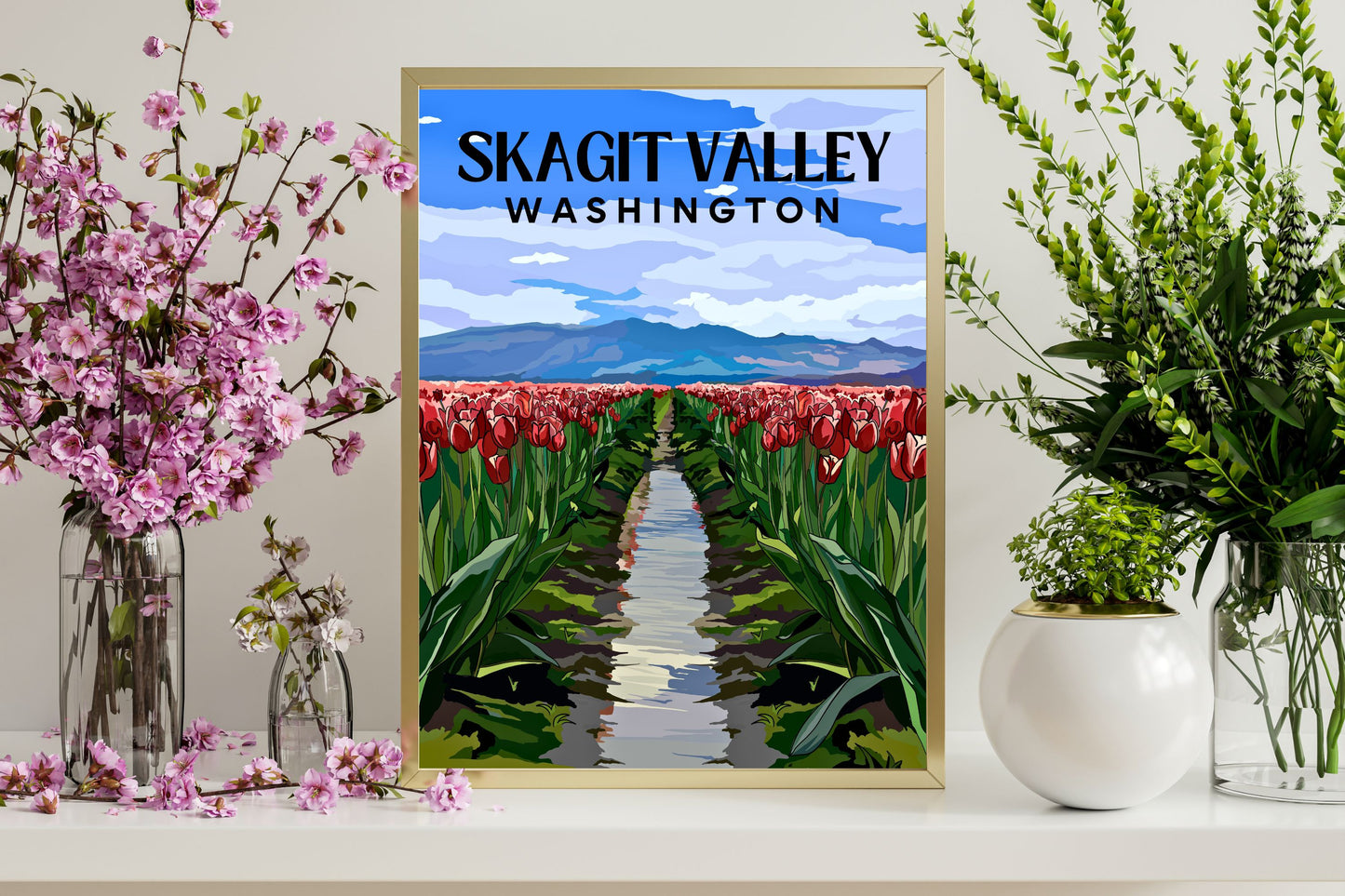 Skagit Valley, Washington | Travel Poster Art Print - Wild Life Design Co.