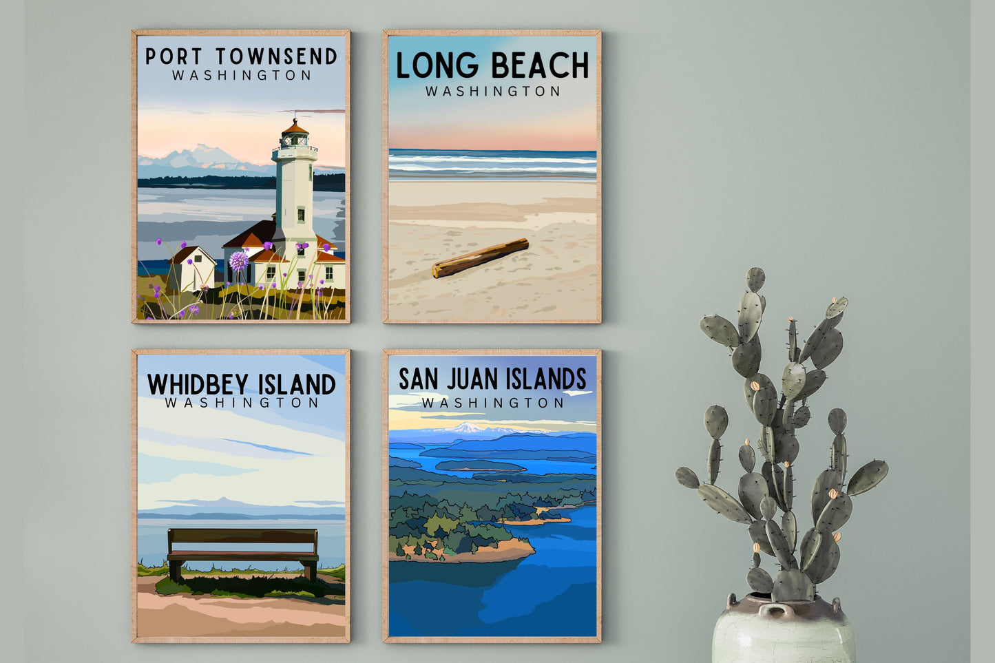 Whidbey Island, Washington | Travel Poster Art Print - Wild Life Design Co.