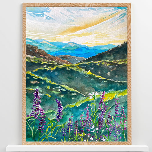 Blue Ridge Mountains | Archival Watercolor Art Print - Emma H. Baldwin