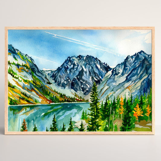 Colchuck Lake, Washington | Archival Watercolor Art Print - Emma H. Baldwin