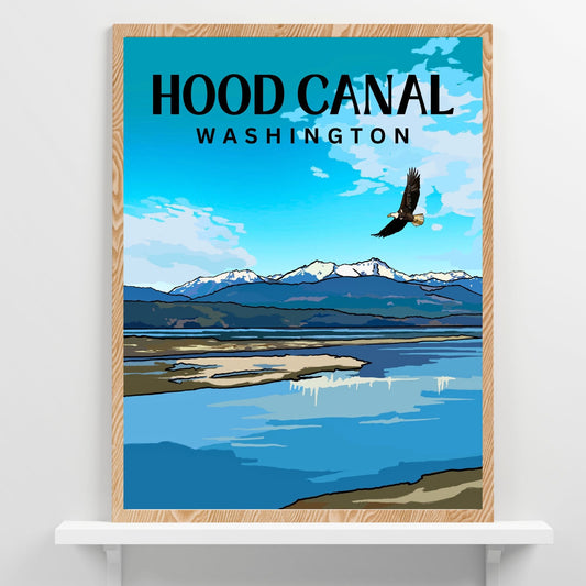 Hood Canal, Washington | Travel Poster Art Print - Wild Life Design Co.
