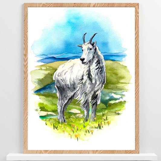 Mountain Goat | Archival Watercolor Art Print - Emma H. Baldwin