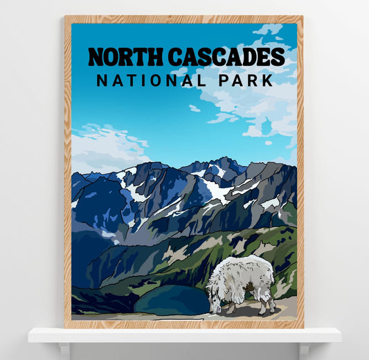North Cascades National Park | Travel Poster Art Print - Wild Life Design Co.