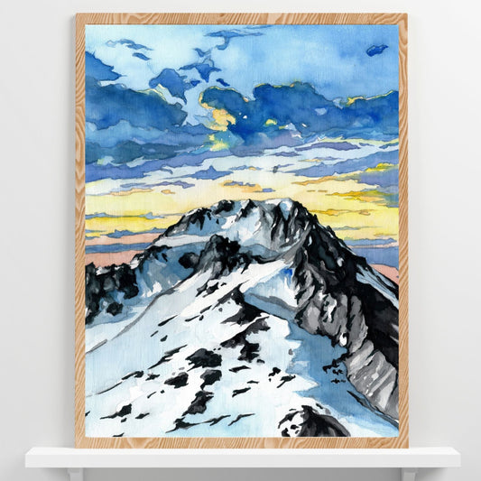 Mt. Hood Sunrise | Archival Watercolor Art Print - Emma H. Baldwin