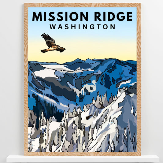 Mission Ridge, Washington | Travel Poster Art Print - Wild Life Design Co.