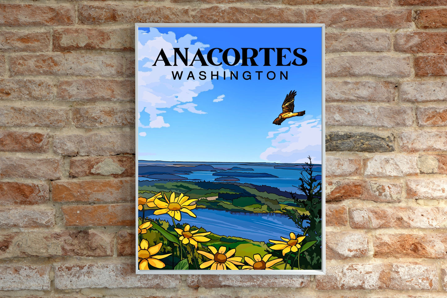 Anacortes, Washington Travel Poster Art Print