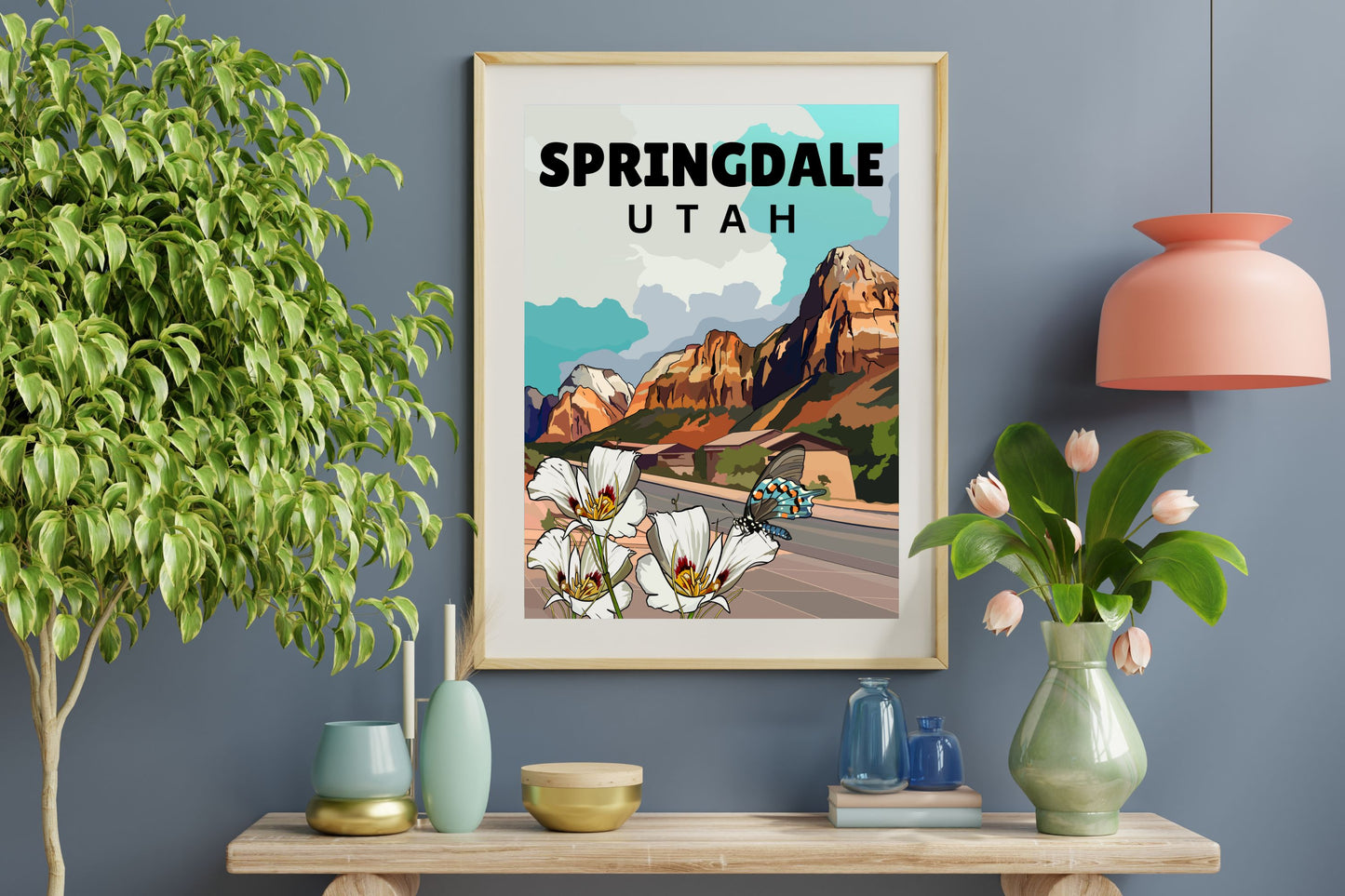 Springdale, Utah Poster Art | Zion National Park