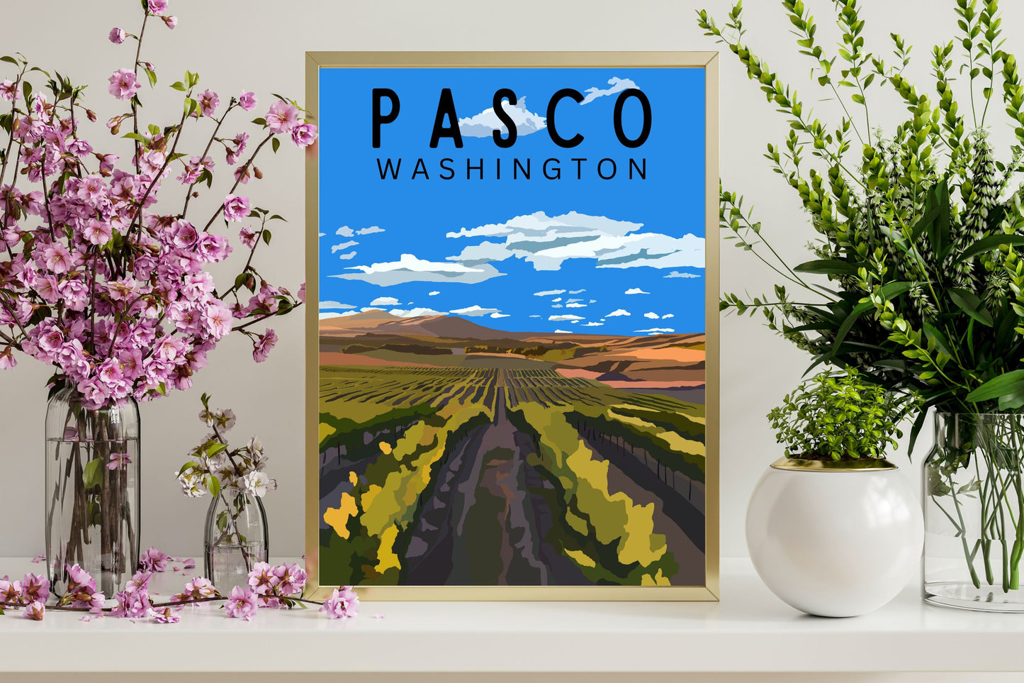 Pasco, Washington | Travel Poster Art Print - Wild Life Design Co.
