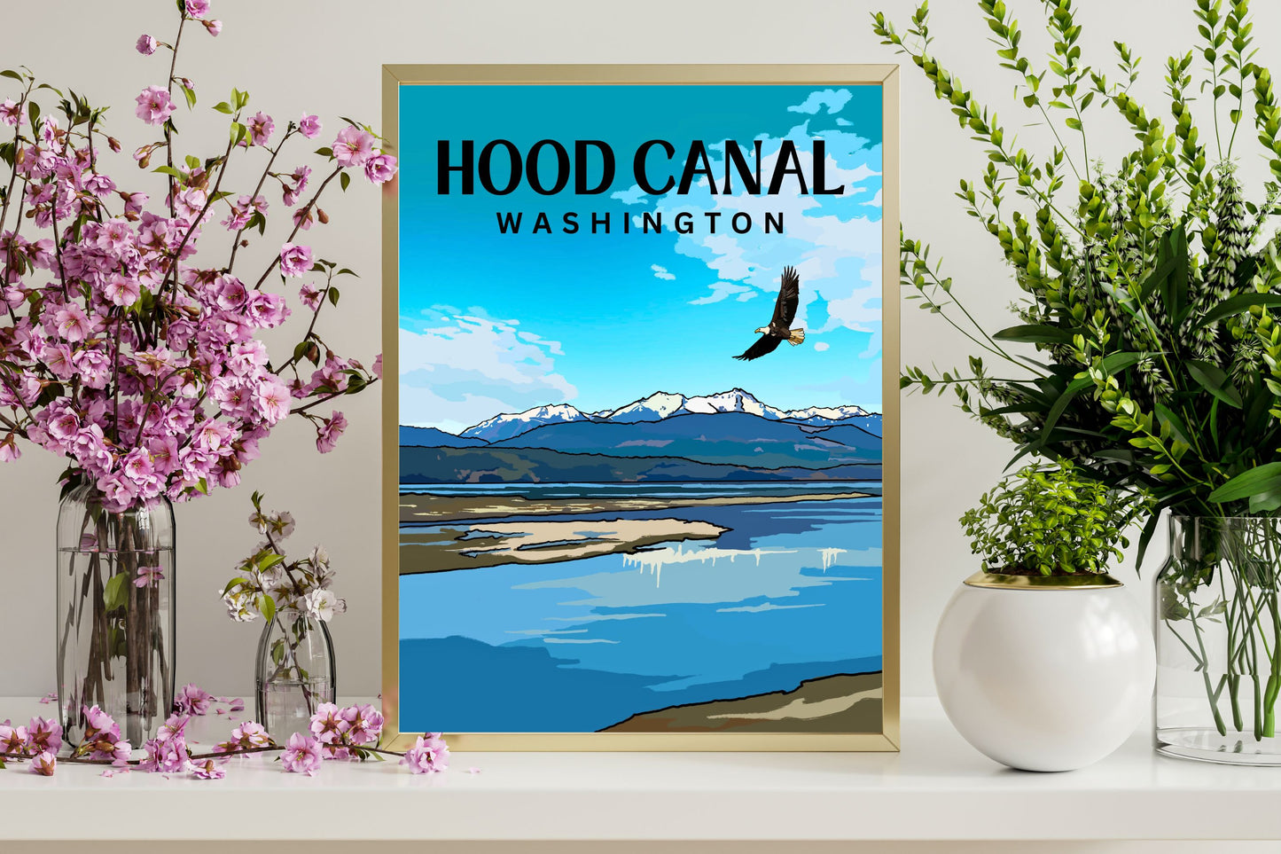 Hood Canal, Washington | Travel Poster Art Print - Wild Life Design Co.