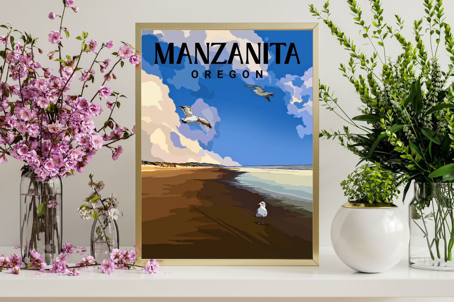 Manzanita, Oregon | Travel Poster Art Print - Wild Life Design Co.