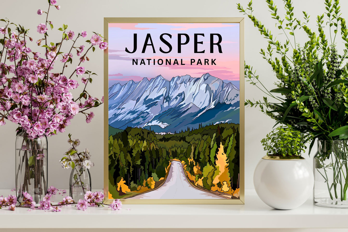 Jasper National Park, Alberta | Travel Poster Art Print - Wild Life Design Co.