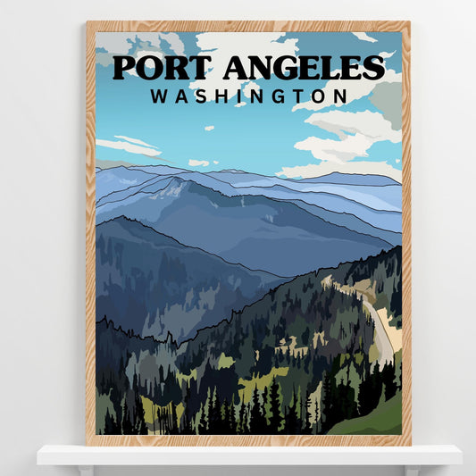 Port Angeles, Washington | Travel Poster Art Print - Wild Life Design Co.