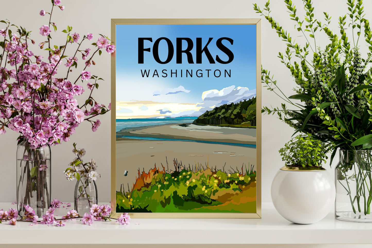 Forks, Washington | Travel Poster Art Print - Wild Life Design Co.