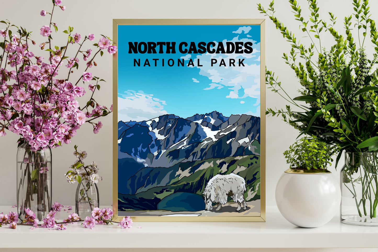 North Cascades National Park | Travel Poster Art Print - Wild Life Design Co.