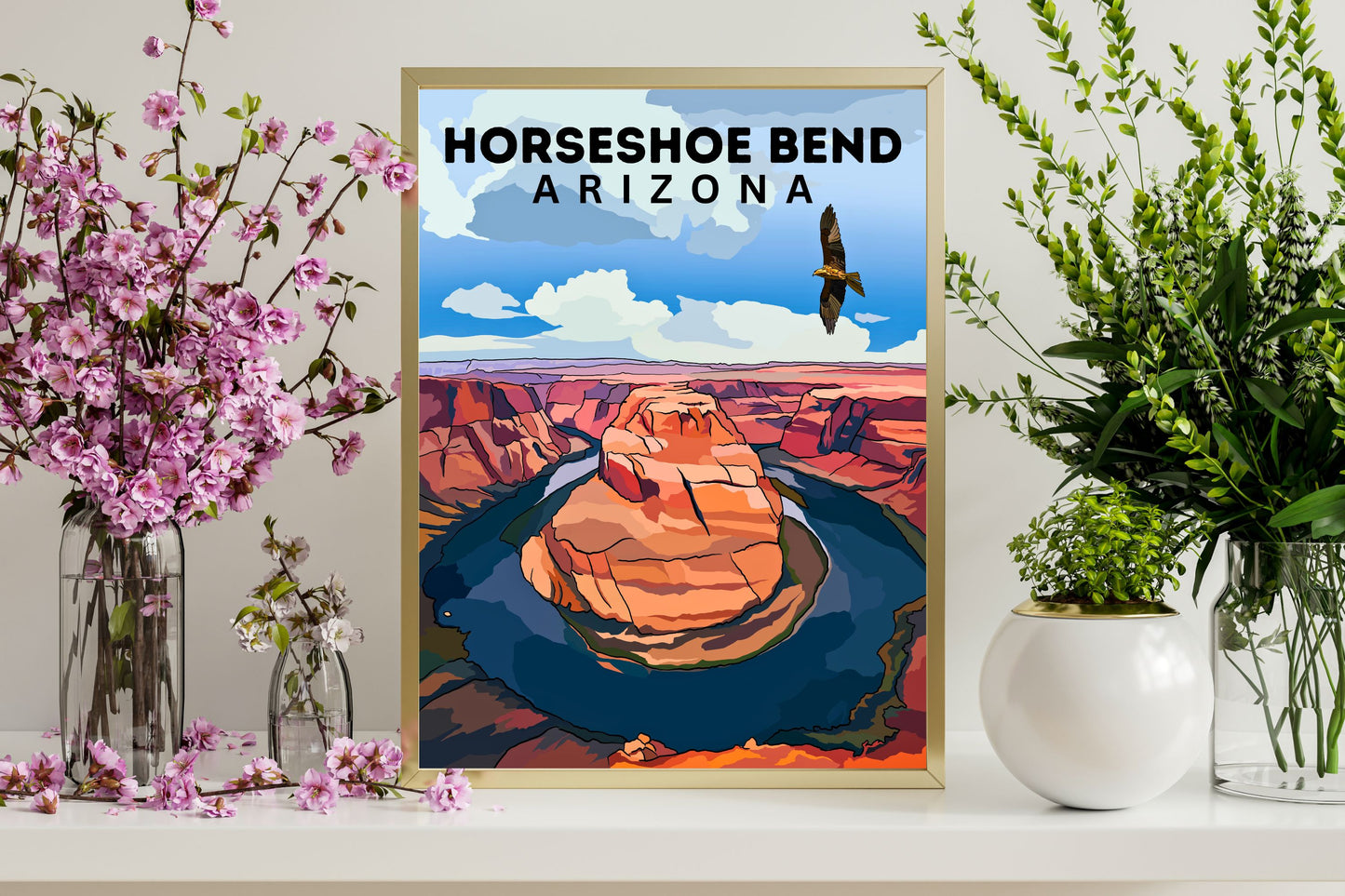 Horseshoe Bend, Arizona | Travel Poster Art Print - Wild Life Design Co.