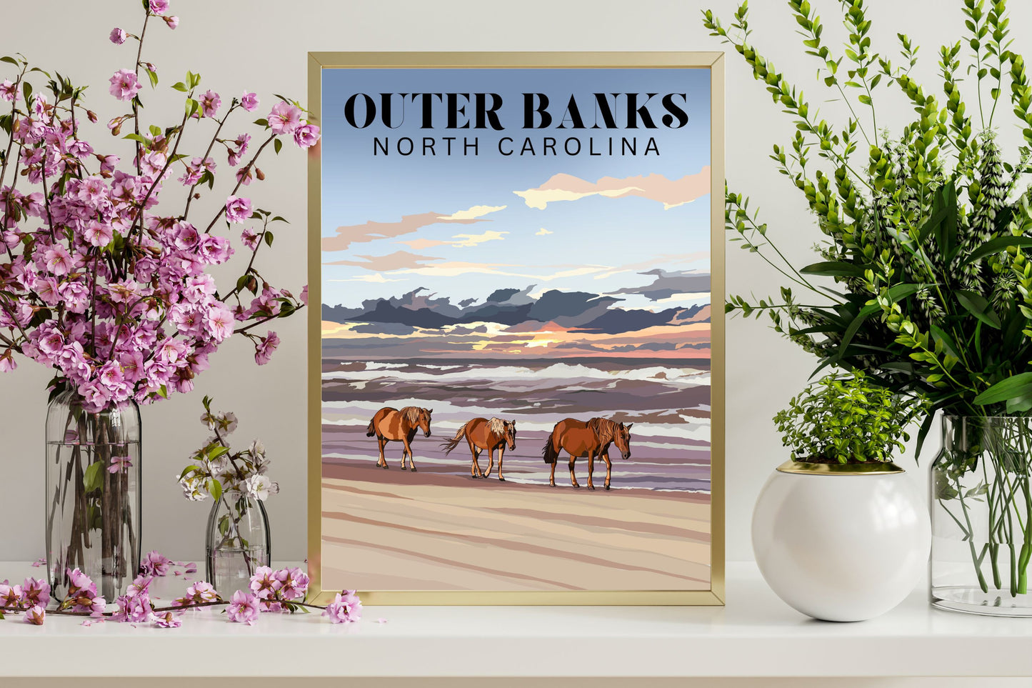 Outer Banks, North Carolina | Travel Poster Art Print - Wild Life Design Co.