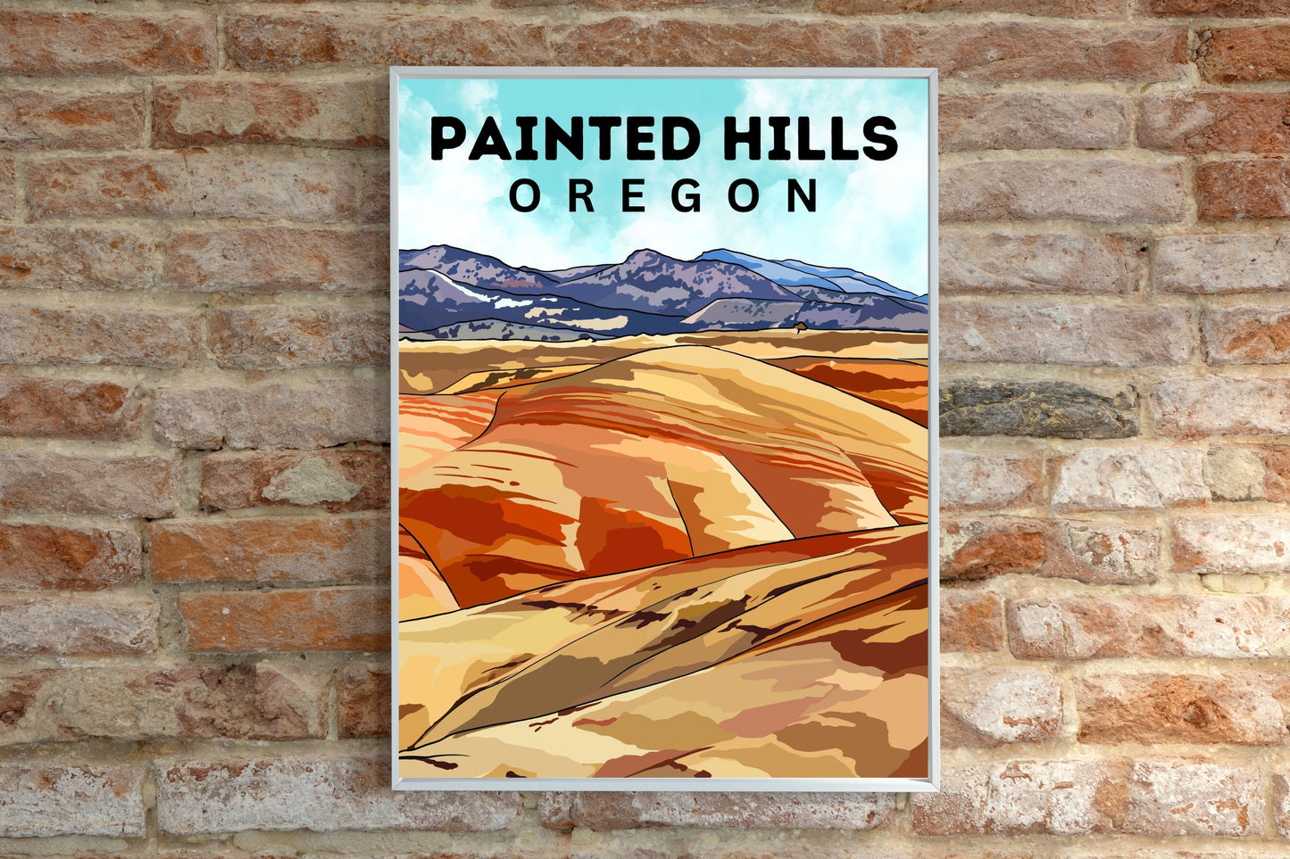Painted Hills, Oregon | Travel Poster Art Print - Wild Life Design Co.