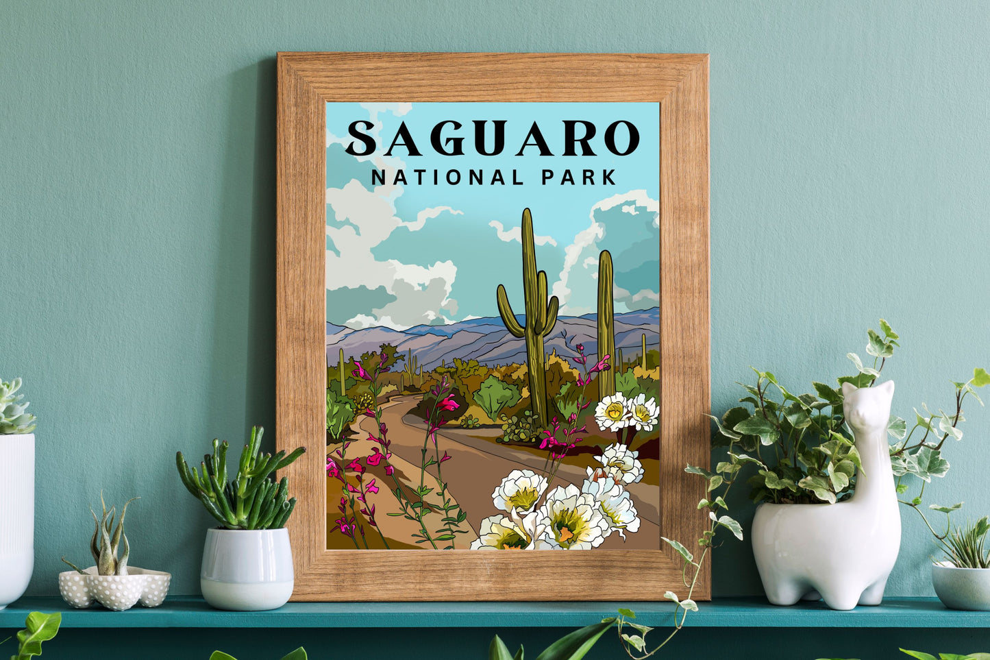Saguaro National Park, Arizona | Travel Poster Art Print - Wild Life Design Co.