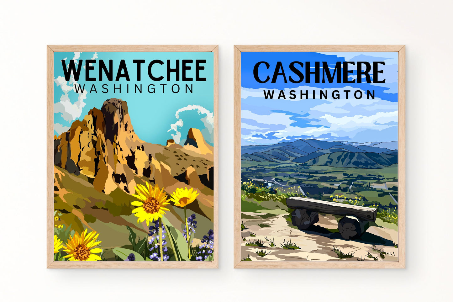 Cashmere, Washington | Travel Poster Art Print - Wild Life Design Co.
