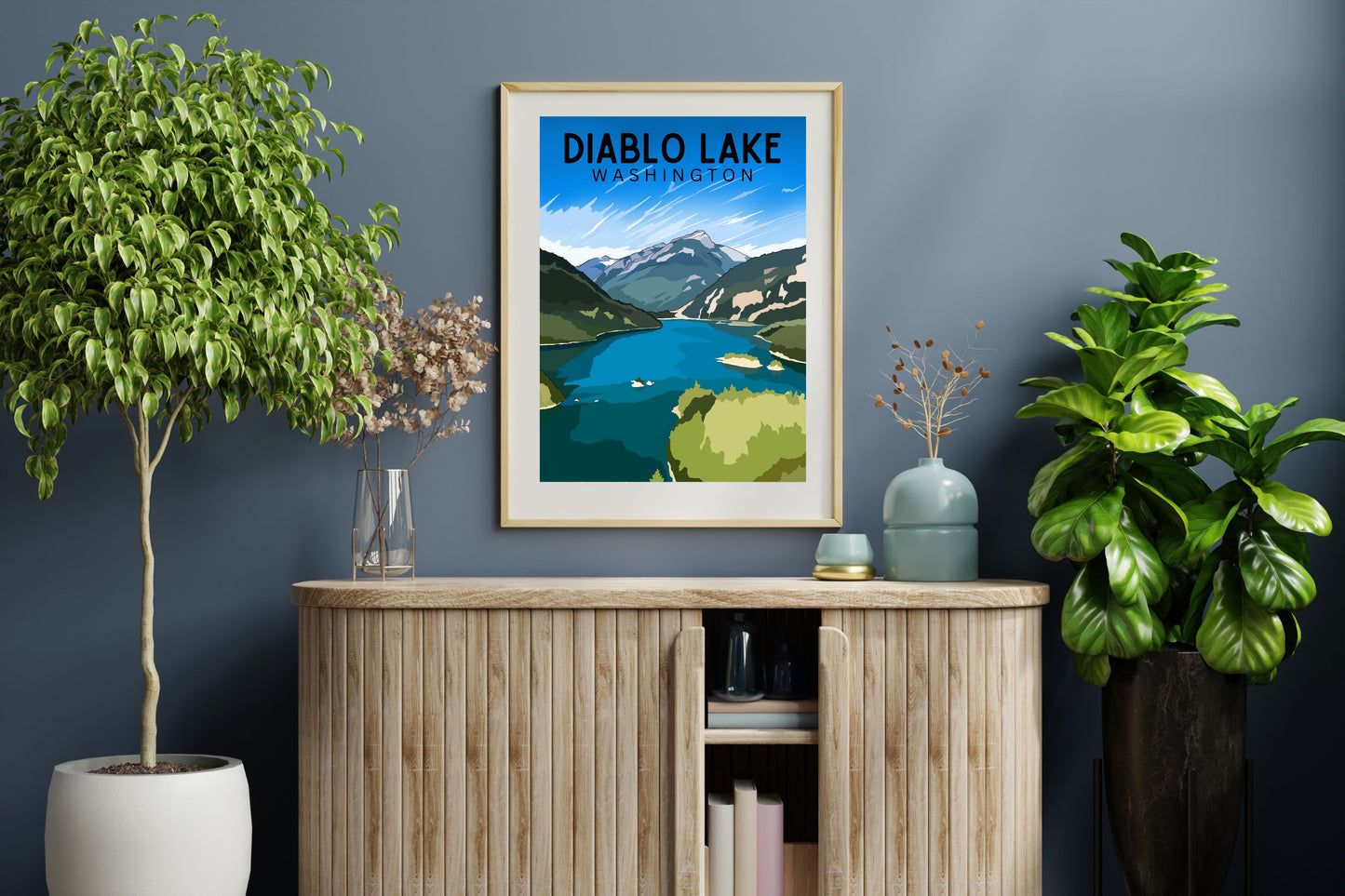 Diablo Lake, North Cascades National Park | Travel Poster Art Print - Wild Life Design Co.