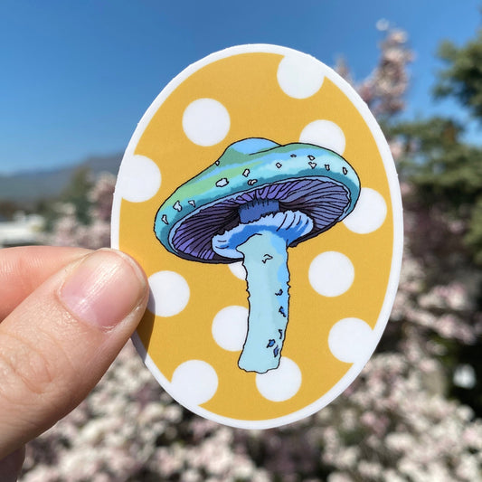 Verdigris Agaric Mushroom Polka Dot Sticker