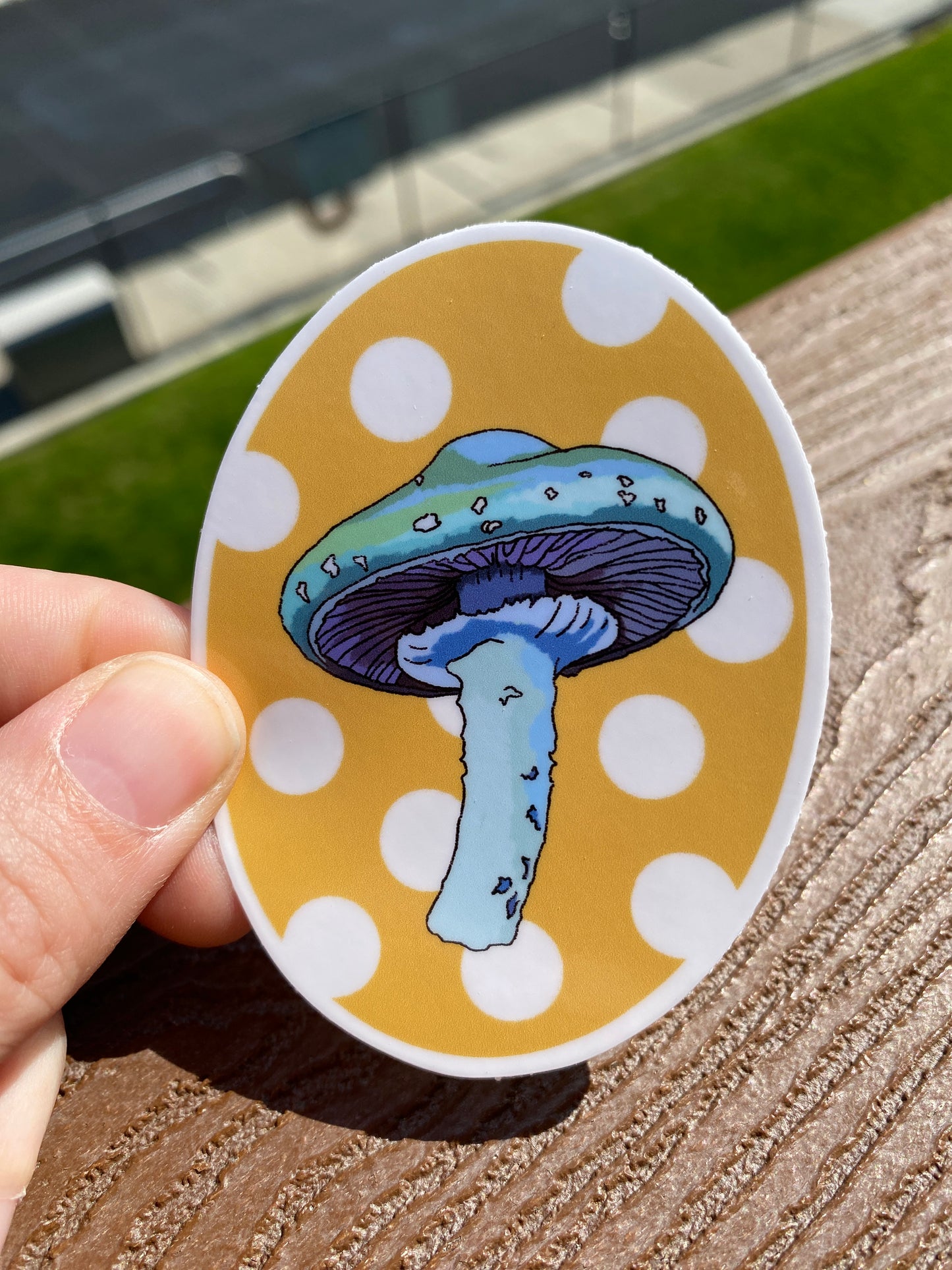Verdigris Agaric Mushroom Polka Dot Sticker