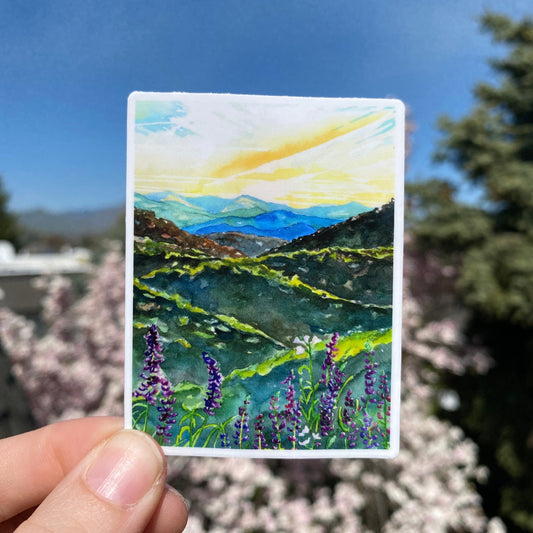 Blue Ridge Mountains | Watercolor Sticker