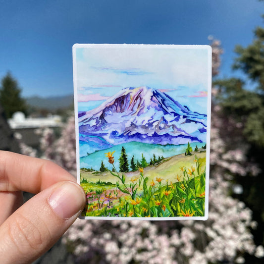 Mt. Rainier | Watercolor Sticker