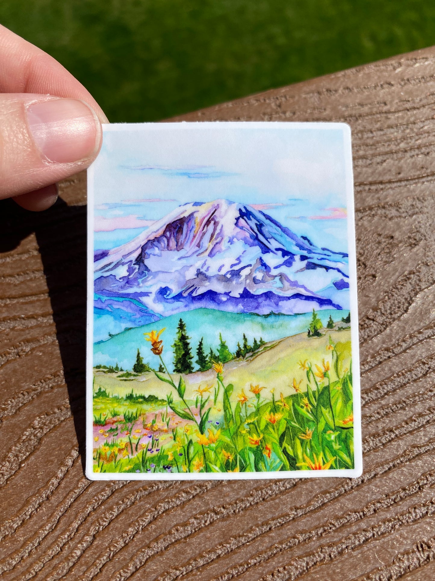 Mt. Rainier | Watercolor Sticker