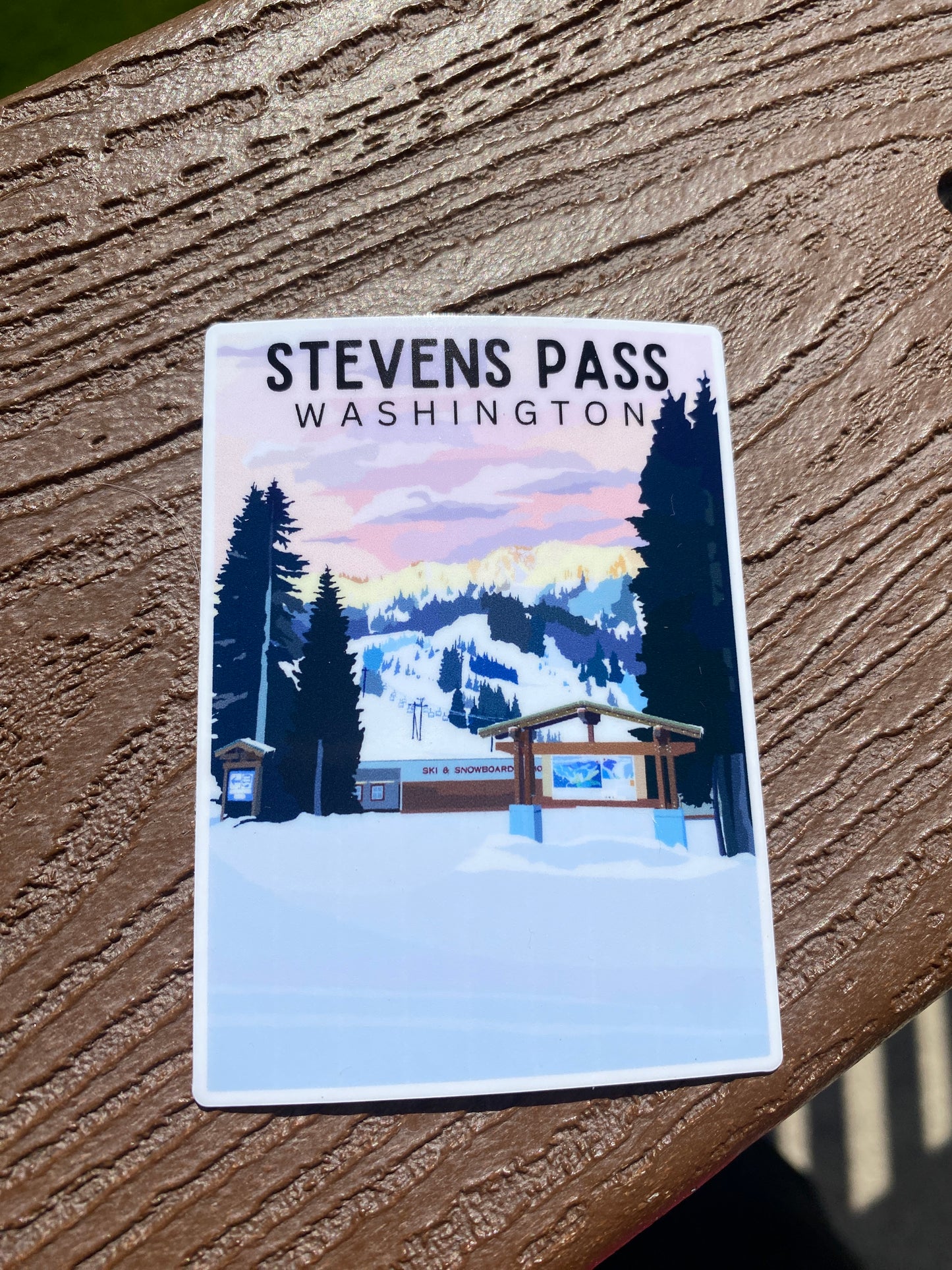 Stevens Pass, Washington - Waterproof Outdoor Use, UV resistant Decal