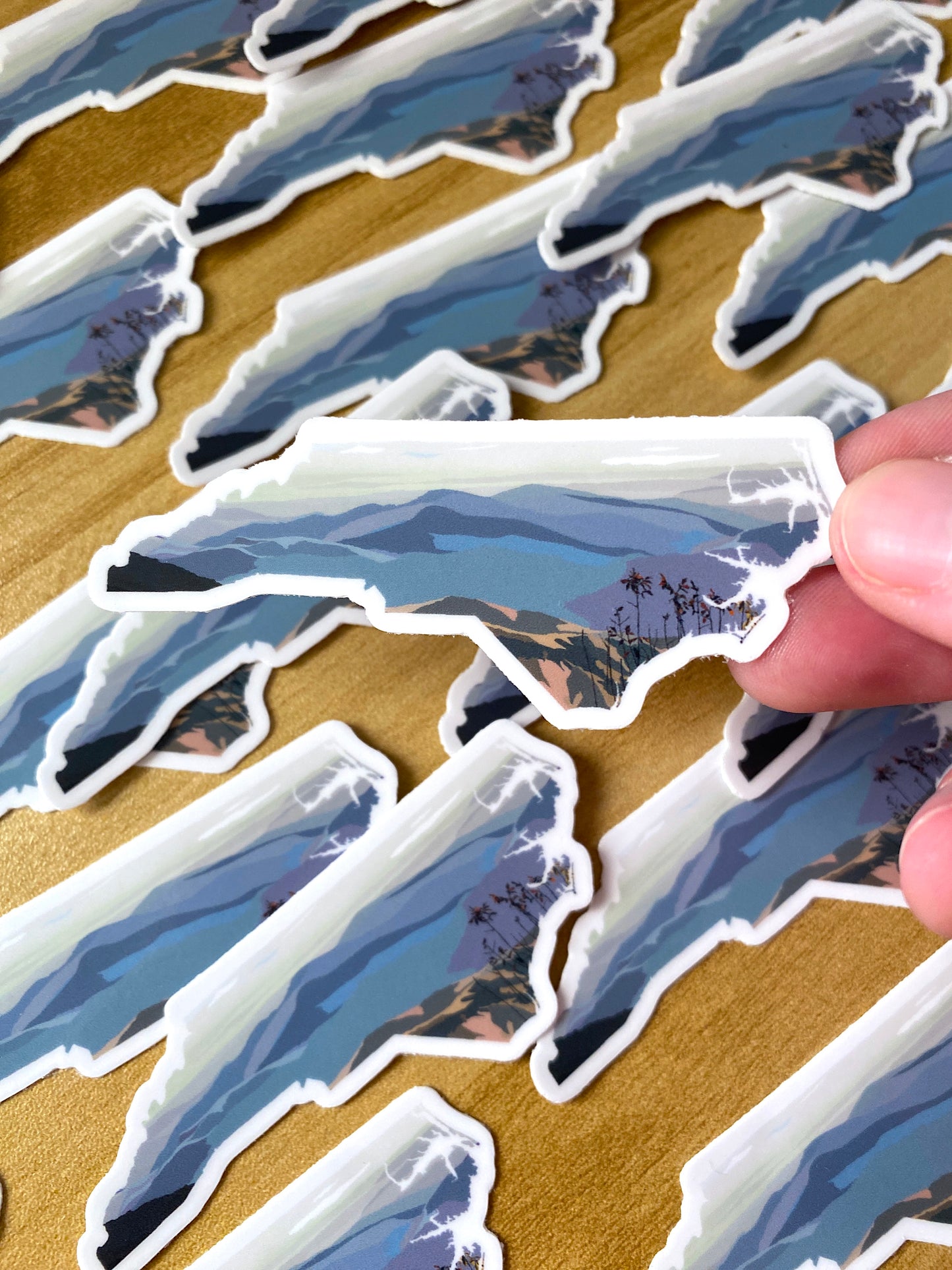 North Carolina Blue Ridge Mountains Sticker 1.5x3 | NC Art