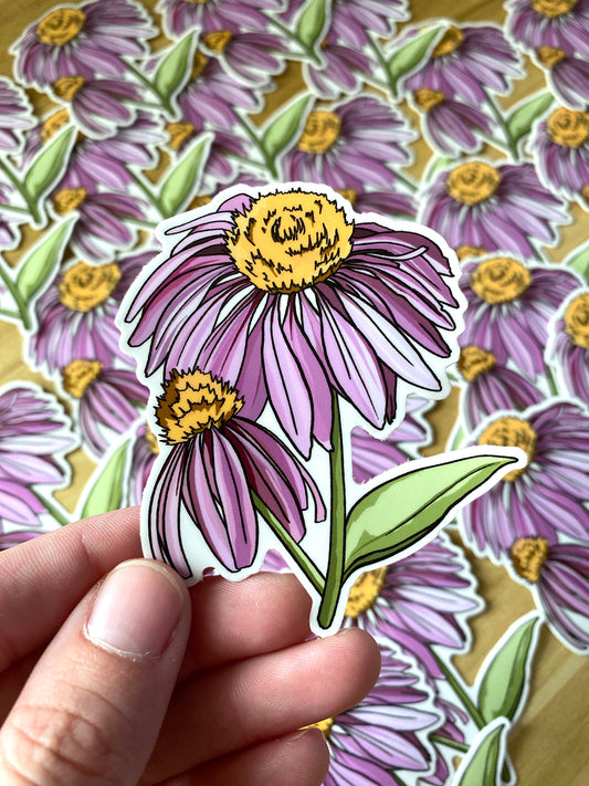 Purple Coneflower Wildflower Sticker