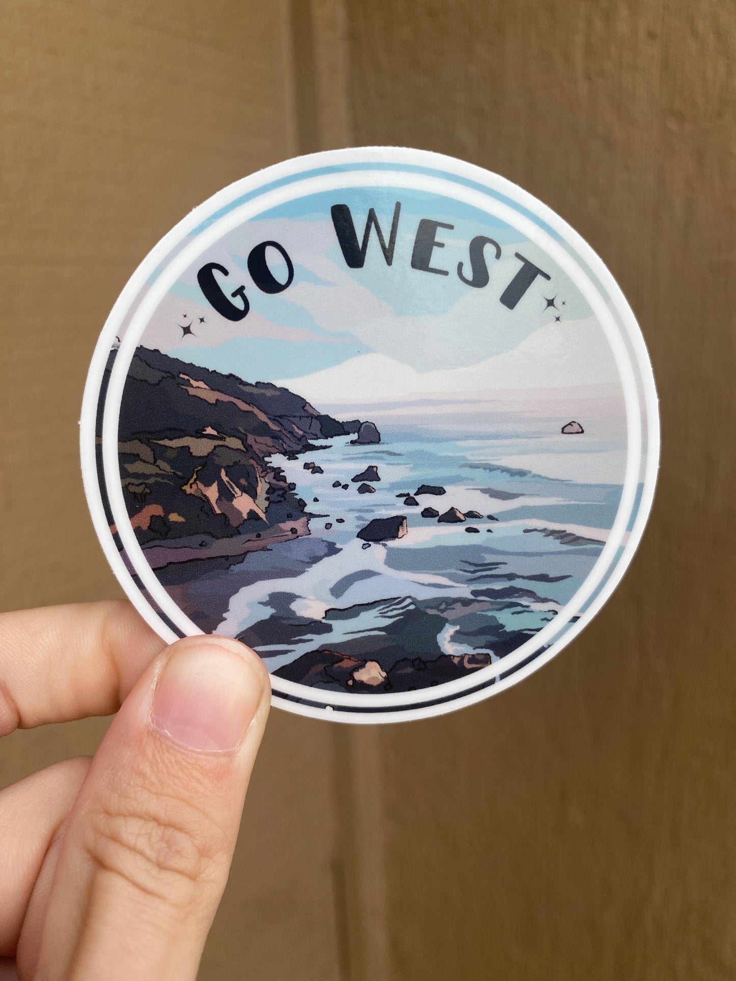 Go West | West Coast Sticker - Pacific Northwest Art