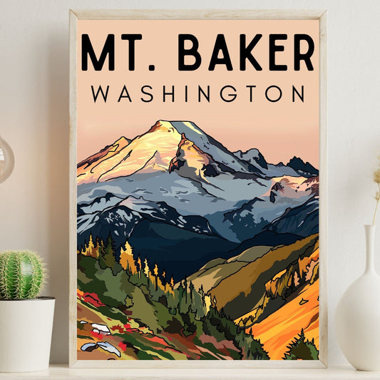 Mt. Baker Poster | Travel Print Washington