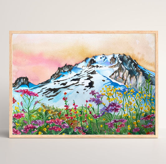 Mt. Hood Wildflowers | Archival Watercolor Art Print - Emma H. Baldwin