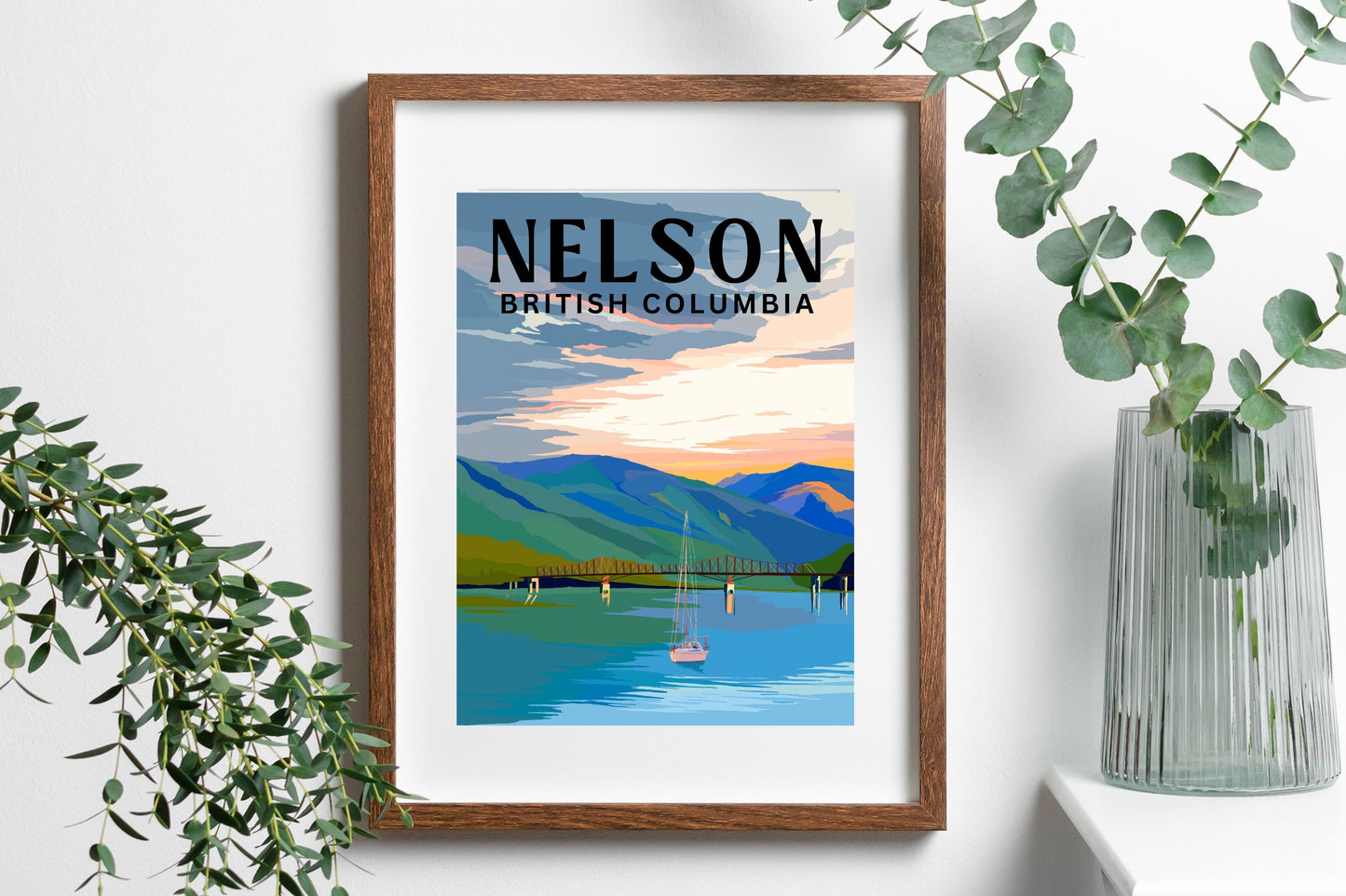 Nelson, British Columbia | Travel Poster Art Print - Wild Life Design Co.