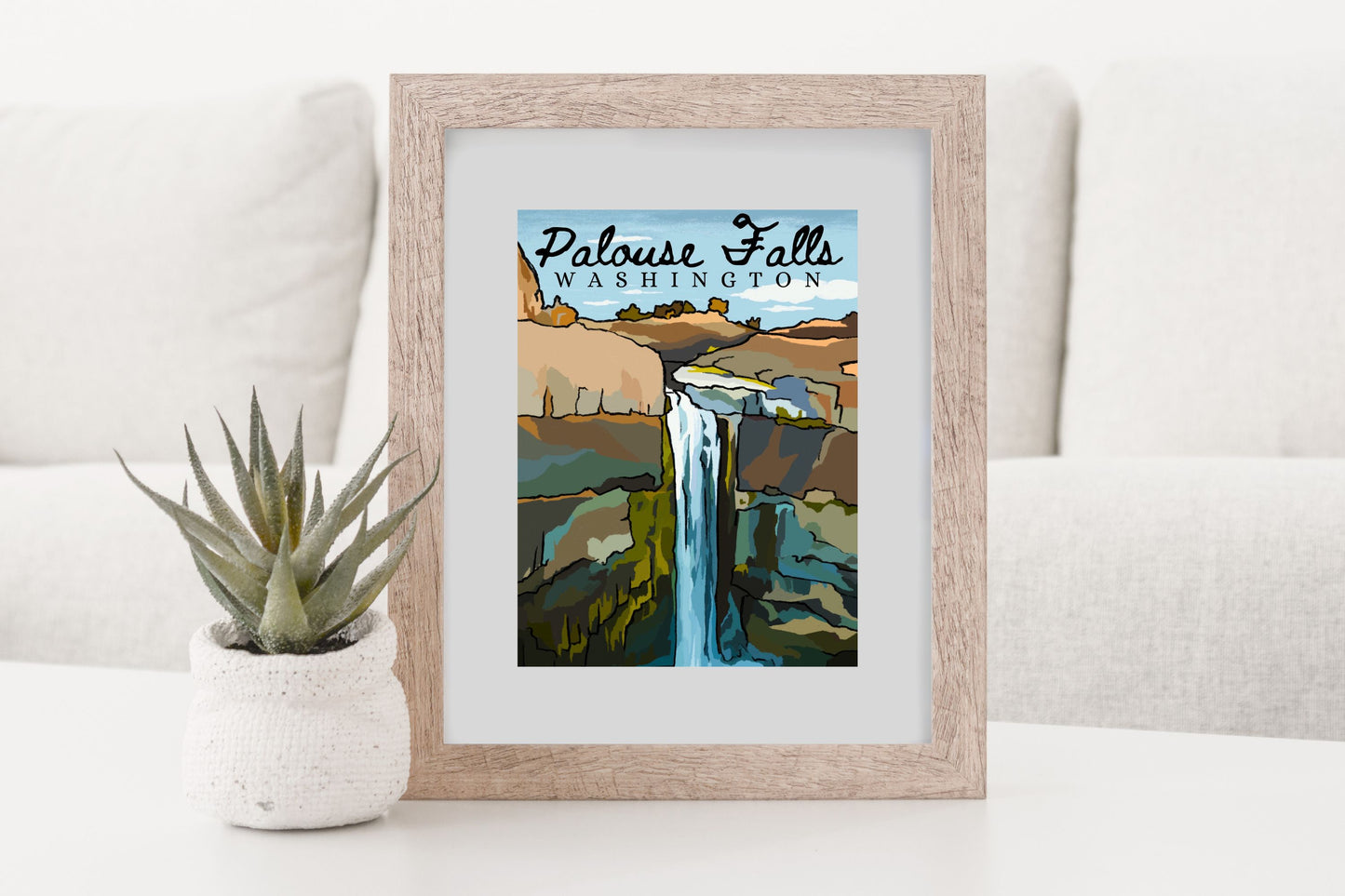 Palouse Falls, Washington | Travel Poster Art Print - Wild Life Design Co.