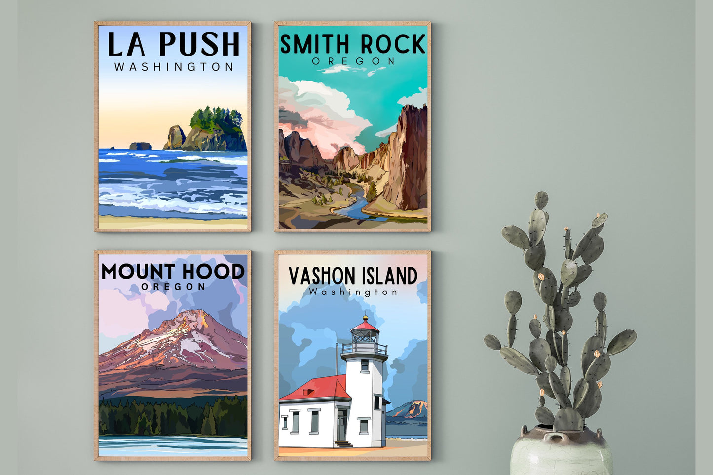 Smith Rock State Park, Oregon | Travel Poster Art Print - Wild Life Design Co.