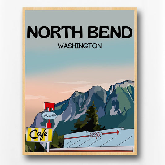 North Bend Twin Peaks | Travel Poster Art Print - Wild Life Design Co.