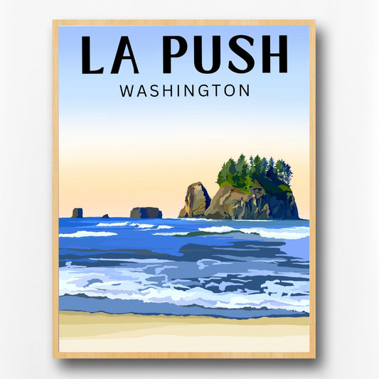 La Push Washington Beach | Travel Poster Art Print - Wild Life Design Co.