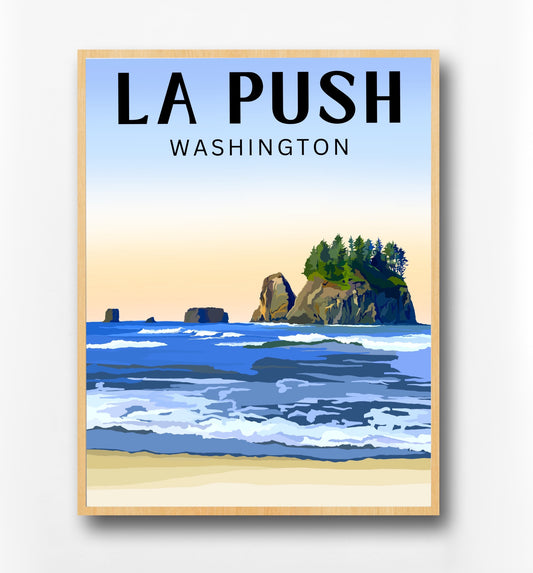 La Push Washington Beach Travel Poster